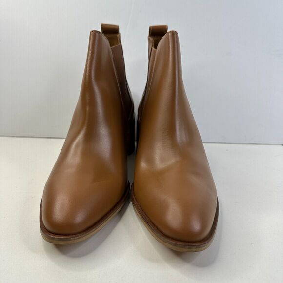 Everlane The Heel Ankle Boot Leather Block Heel Cognac Brown Women 10.5 NWOB - Picture 2 of 12